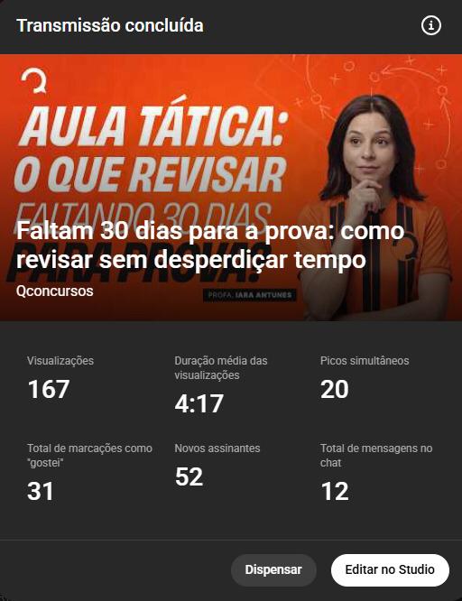 Transmissão concluída: Aula tática